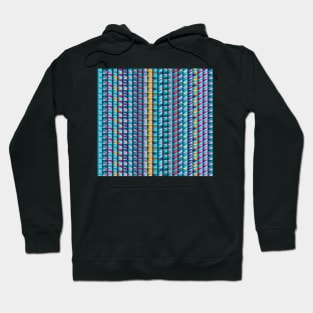 Blue triangles and stripes pattern Hoodie